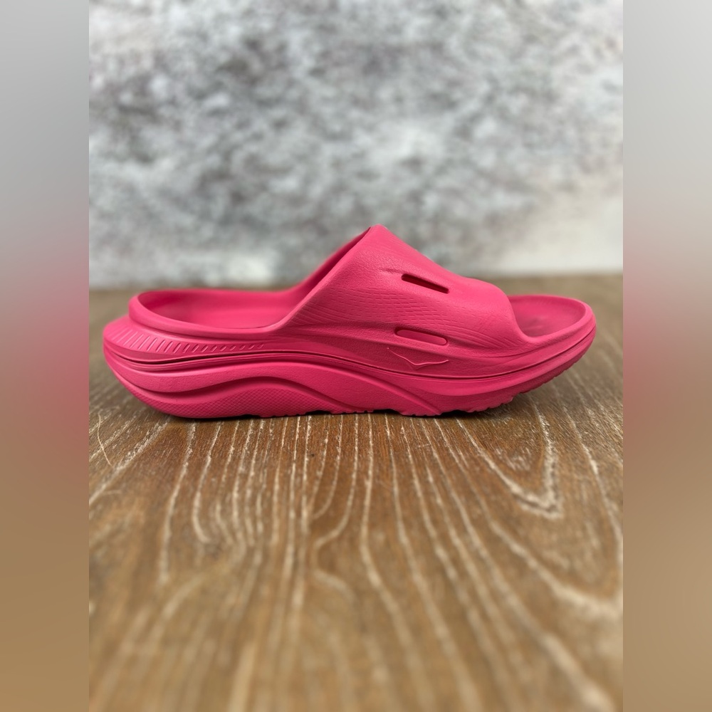 Hoka Women's Coral Pink Slide Sandals - Picture 8 of 11